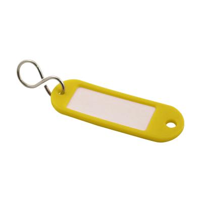 Nyckelbricka i plast med S-typ nyckelring (50 st. förpakning - GUL)